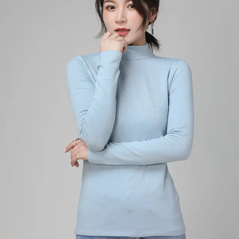 Pure Cotton Turtleneck Long Sleeve Women's Underwear - Image 14