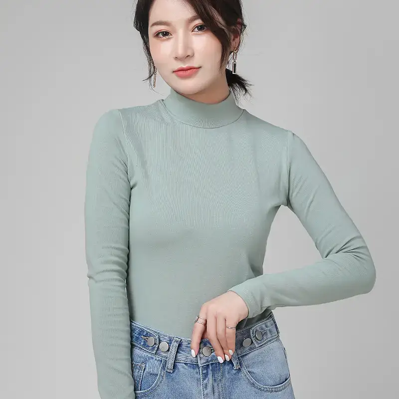 Pure Cotton Turtleneck Long Sleeve Women's Underwear - Image 16