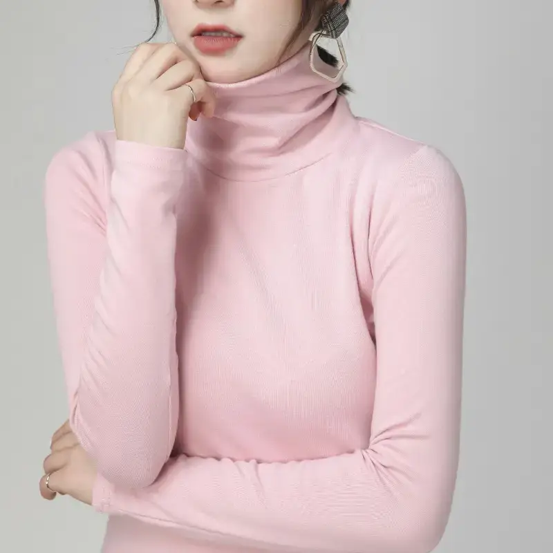 Pure Cotton Turtleneck Long Sleeve Women's Underwear - Image 2