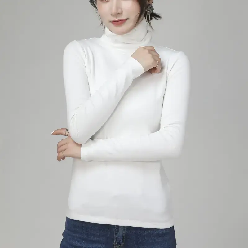 Pure Cotton Turtleneck Long Sleeve Women's Underwear - Image 3