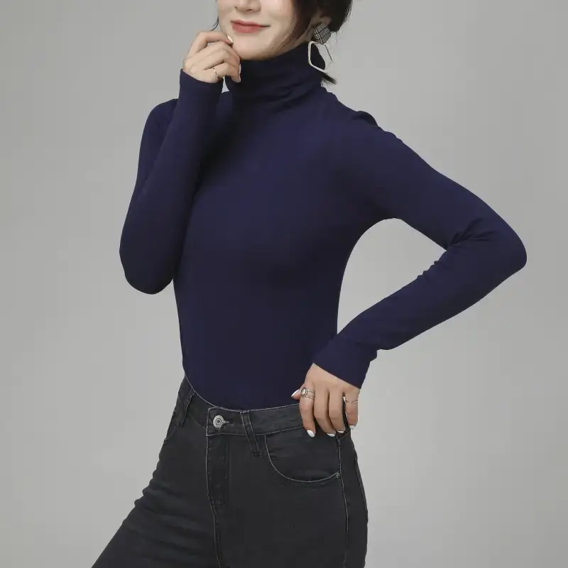 Pure Cotton Turtleneck Long Sleeve Women's Underwear - Image 4