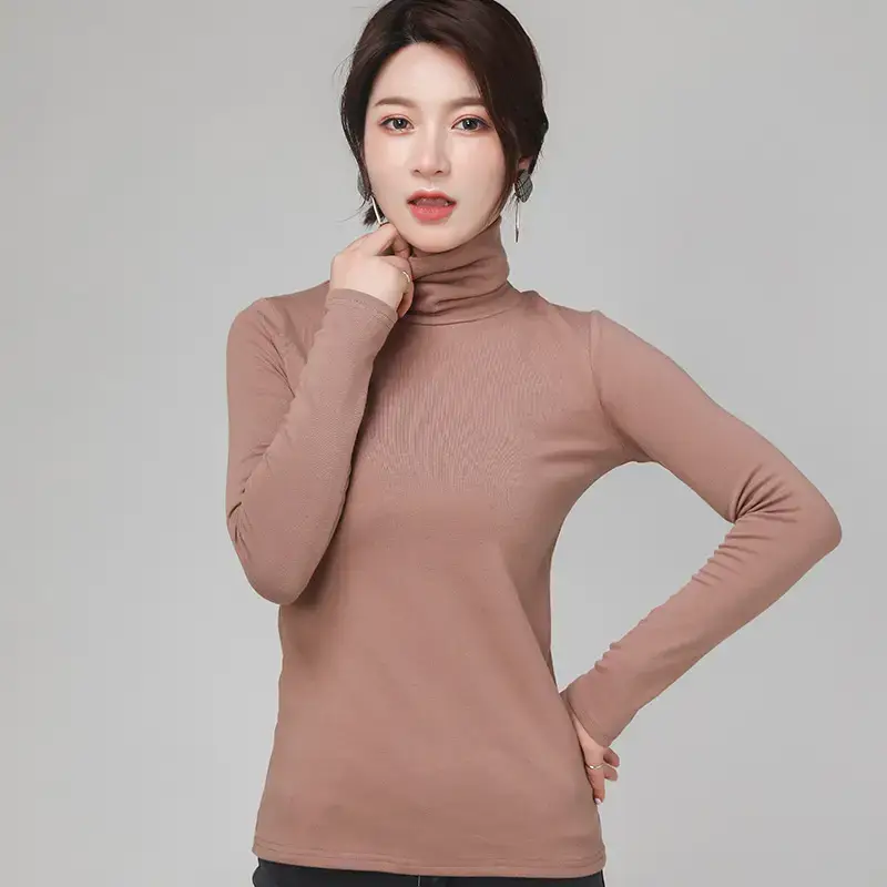 Pure Cotton Turtleneck Long Sleeve Women's Underwear - Image 5