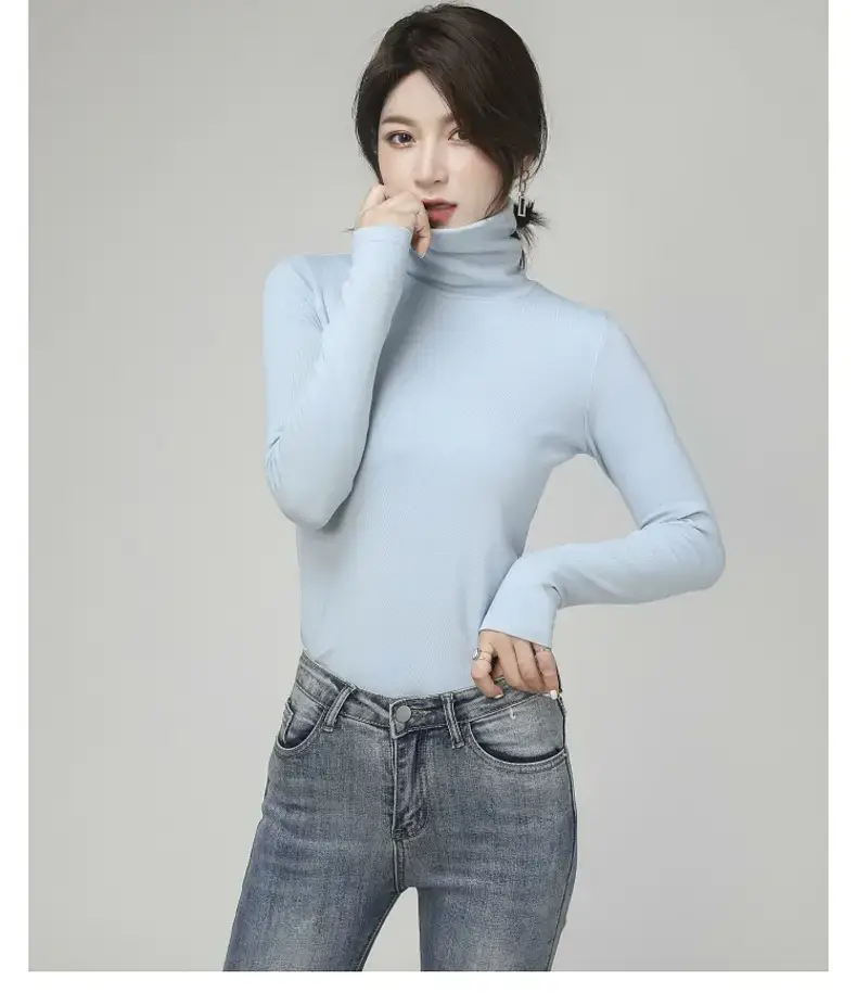 Pure Cotton Turtleneck Long Sleeve Women's Underwear - Image 6