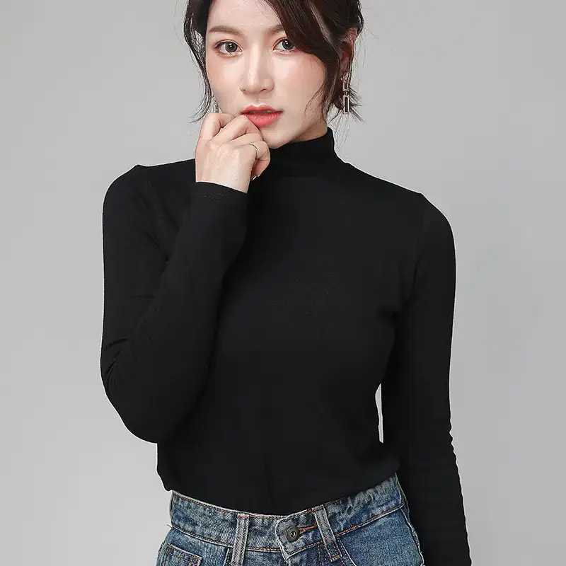 Pure Cotton Turtleneck Long Sleeve Women's Underwear - Image 9