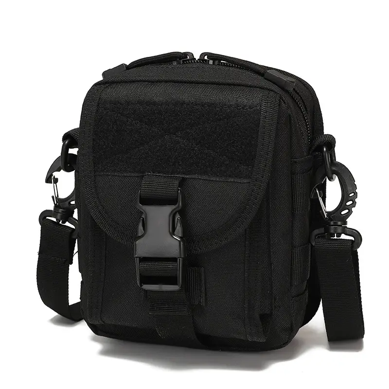 Black Tactical Shoulder Crossbody Bag with MOLLE - Image 8