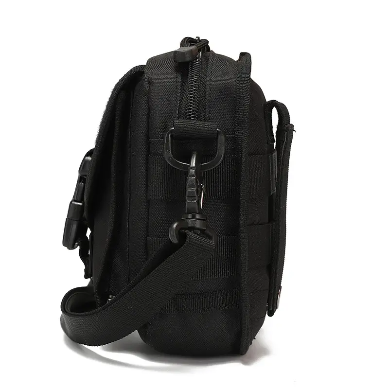 Black Tactical Shoulder Crossbody Bag with MOLLE - Image 9