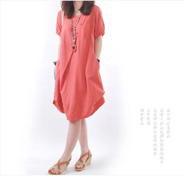 Korean Style Women's Large Size Loose Pleated Dress — feature 10