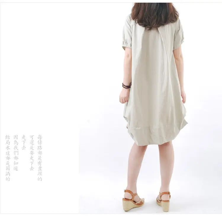 Korean Style Women's Large Size Loose Pleated Dress — feature 7