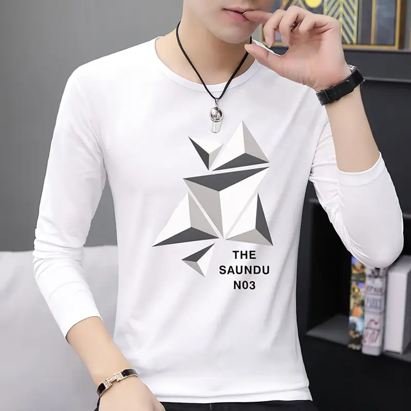 Men's Long Sleeve Graphic T-Shirt Blue Star Design - Image 6
