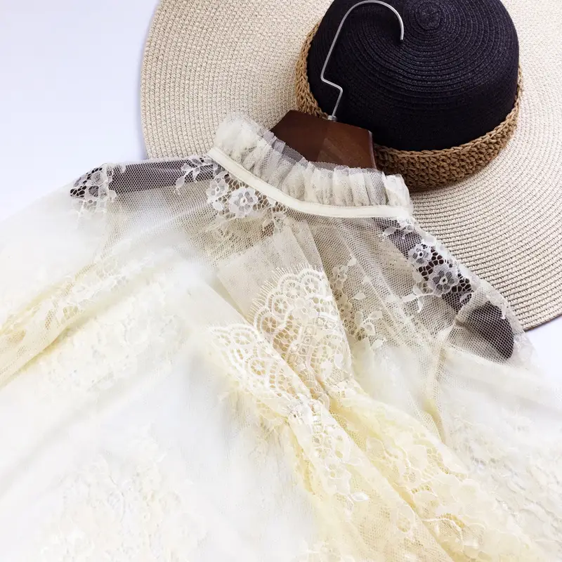 Lace Long Sleeve Top with Hollow Back & Bell Sleeves