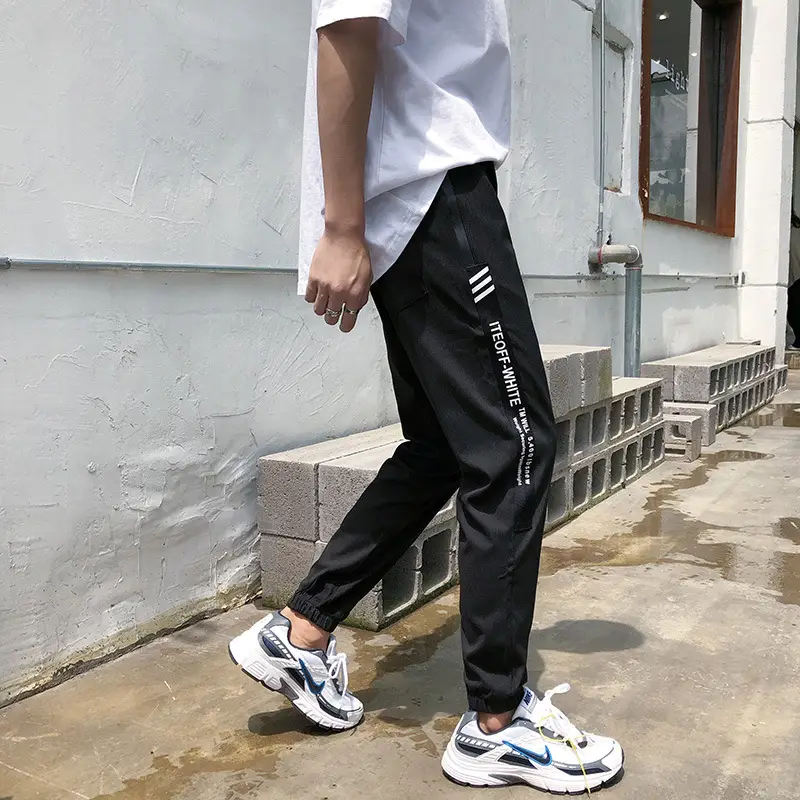 Men's Black Harlan Casual Sports Foot Pants - Image 2