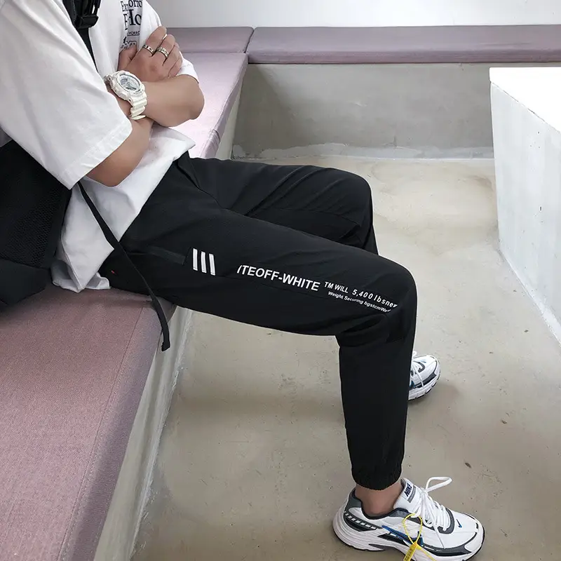 Men's Black Harlan Casual Sports Foot Pants - Image 4