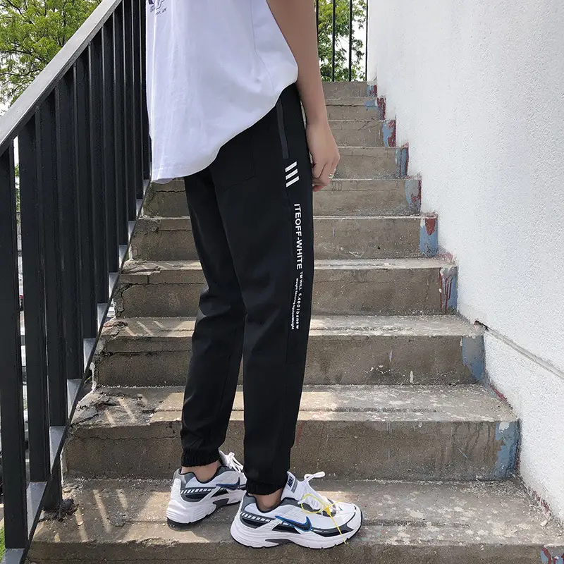 Men's Black Harlan Casual Sports Foot Pants - Image 5