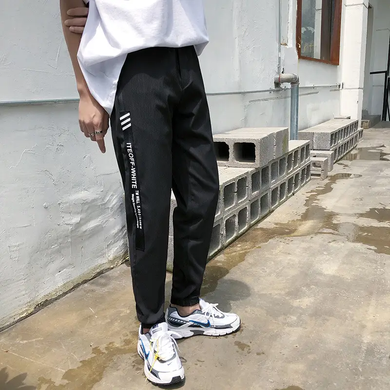 Men's Black Harlan Casual Sports Foot Pants - Image 6