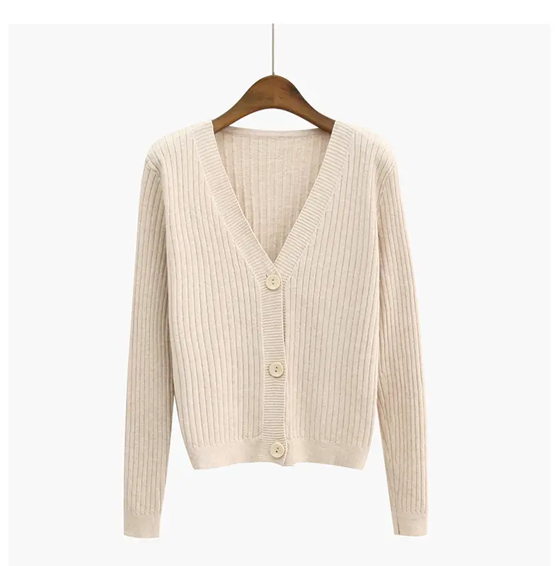 V-Neck Knitted Cardigan Women Autumn Wear