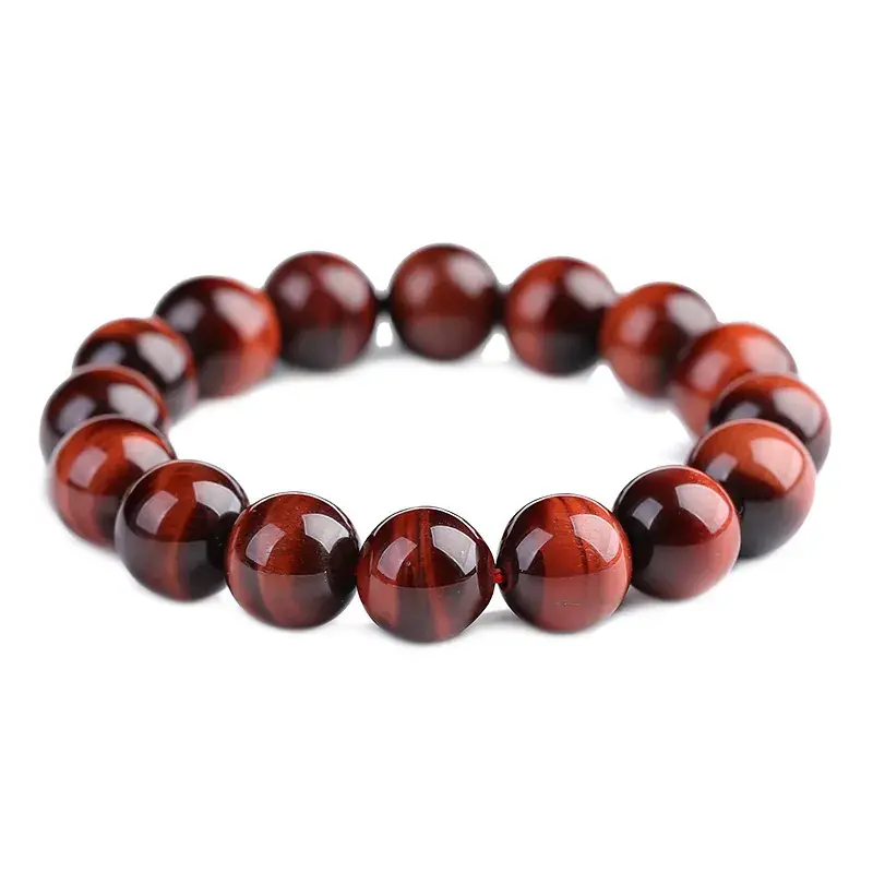 Jingyao Red Tiger Eye Bracelet 6-16mm Wood Stone - Image 7