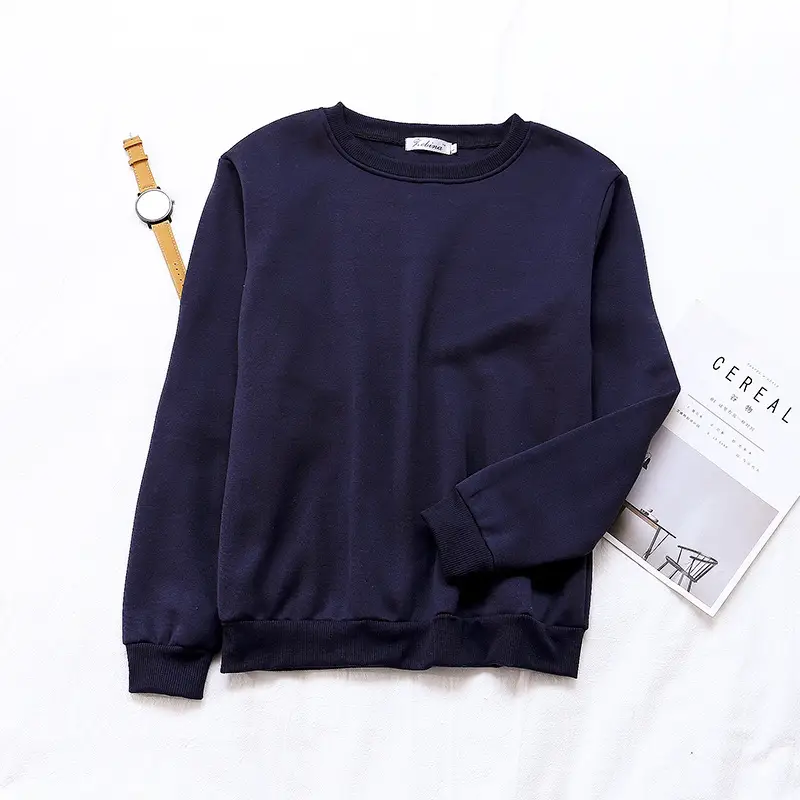 Red Solid Loose Korean Style Women's Sweatshirt