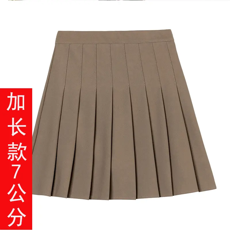 Women Pleated Skirt Navy Blue High Waist Slimming - Image 38