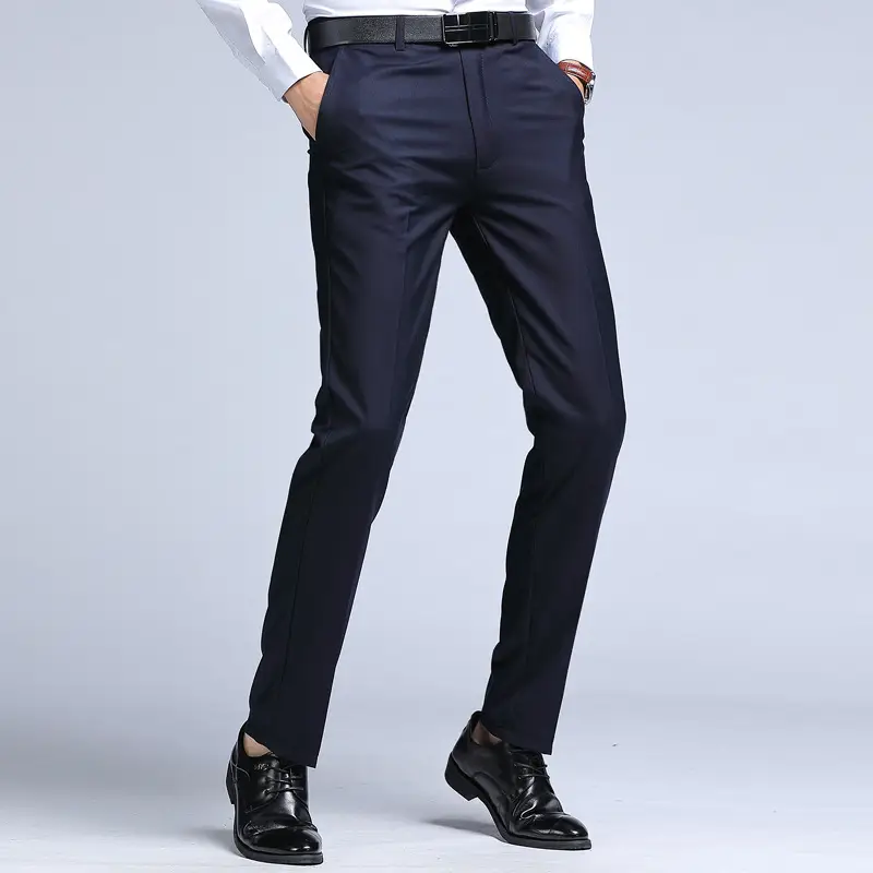 Men's Grey Slim Fit Formal Pants Spring Autumn - Image 2
