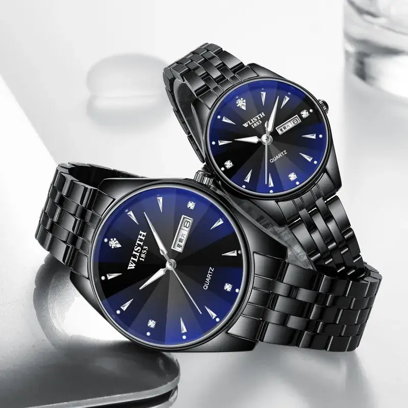 Luminous Steel Band Men's Quartz Couple Watch