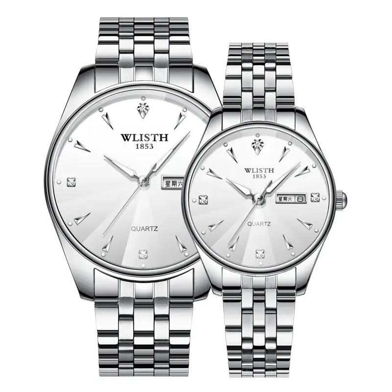 Luminous Steel Band Men's Quartz Couple Watch