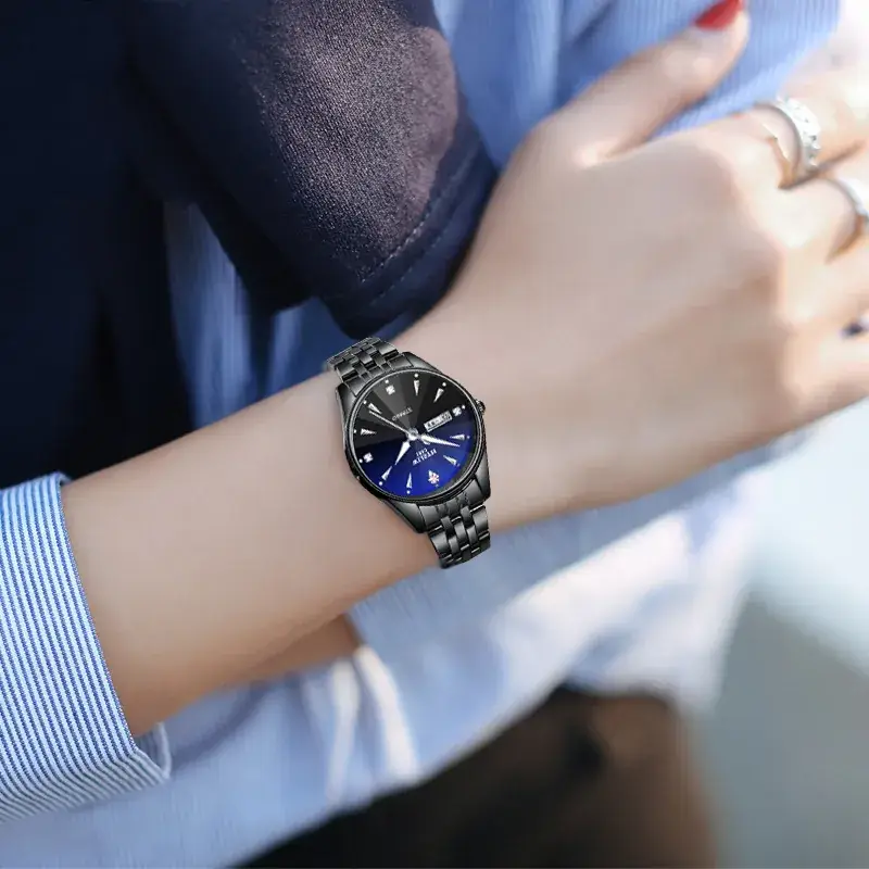 Luminous Steel Band Men's Quartz Couple Watch