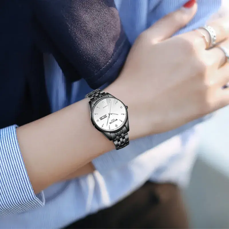 Luminous Steel Band Men's Quartz Couple Watch