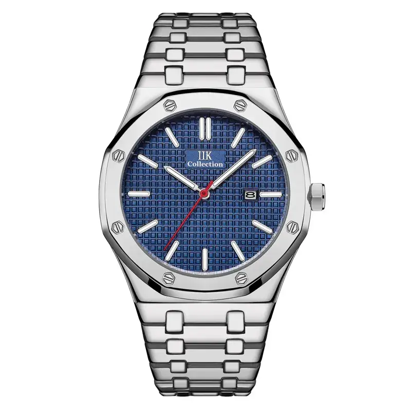 Stainless Steel Men's Watch Blue Dial Quartz Calendar - Image 3