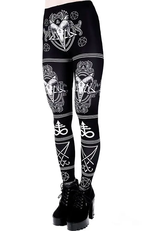 Maroon Printed Hip Leggings for Women with White Design — feature 4