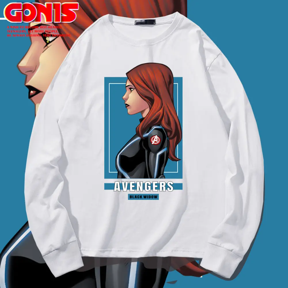 Men Marvel Avengers 4 Black Widow Long Sleeve T-Shirt Pink - Image 10