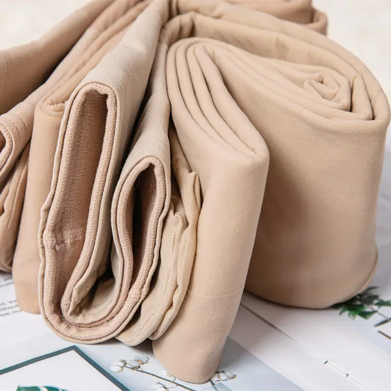 【Winter Leg Warmer】Double-Layer Thin Nude-Colored Ultra-Natural Pantyhose One-Size-Fits-All with a Naked Feel and Fleece Lining