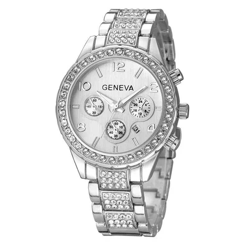 Fashion Women's Rose Gold Chronograph Watch with Diamond Set