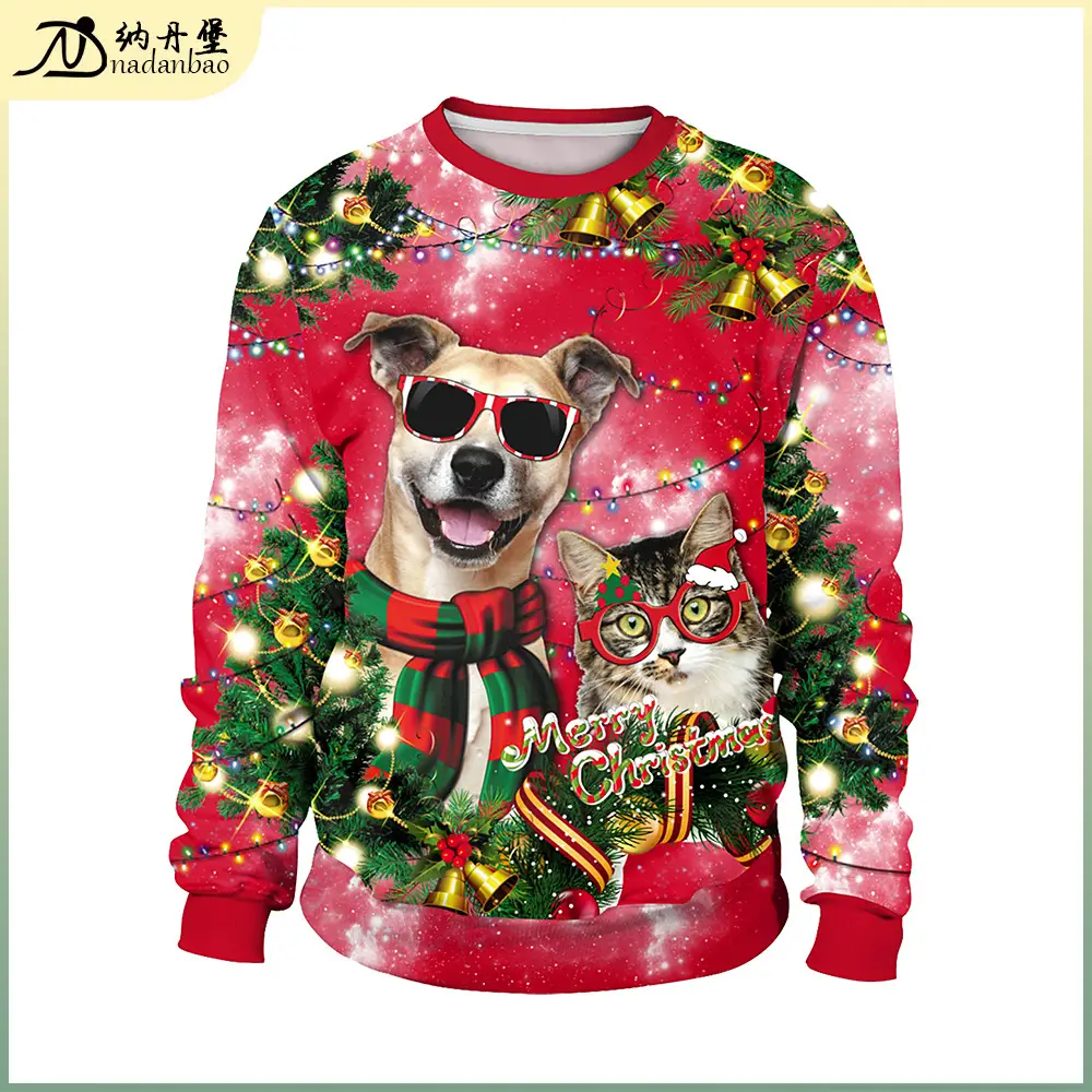 Christmas Dog 3D Digital Print Sweatshirt for Men Women