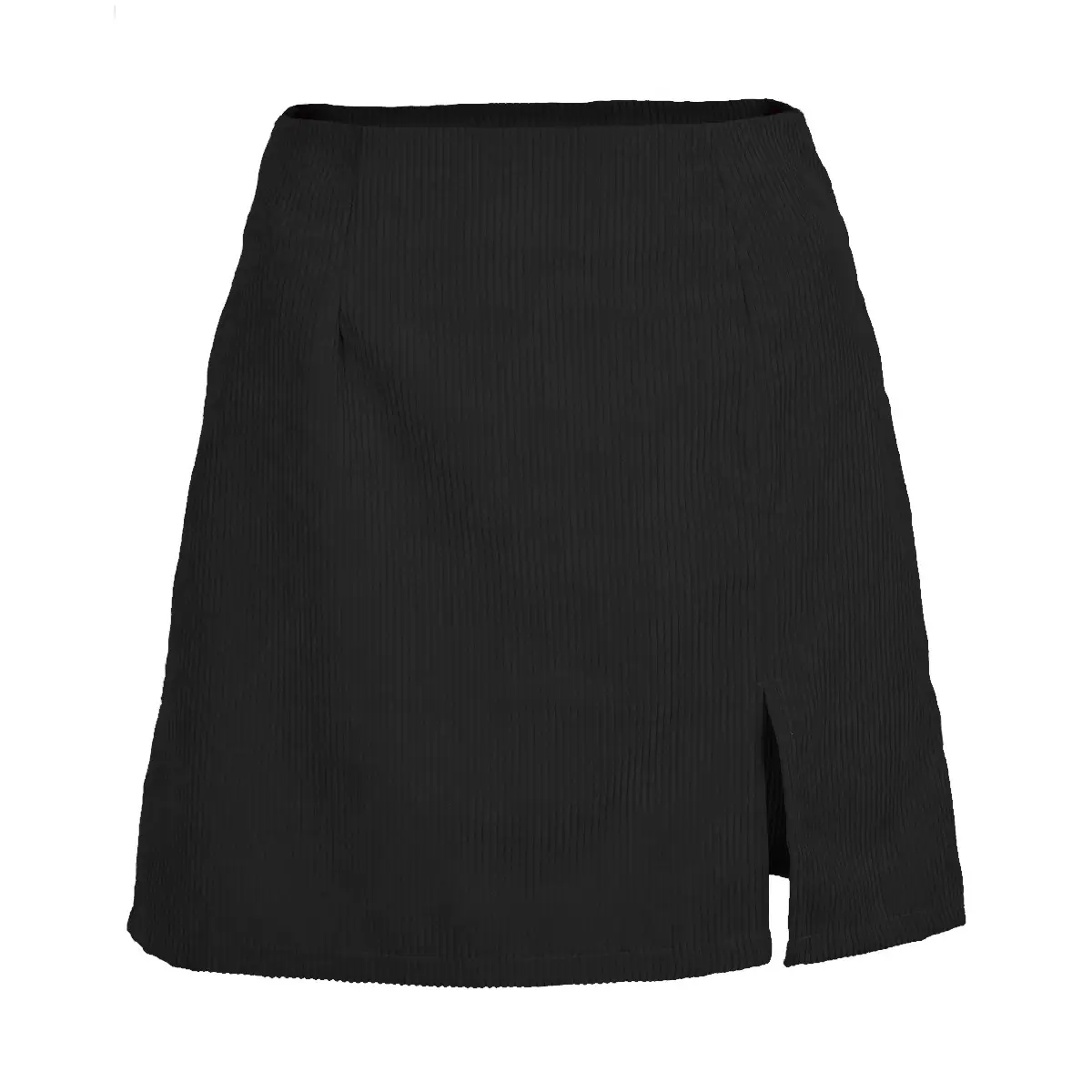 Women's Corduroy Slit A-Line Shorts Solid Color Large Hem - Image 8