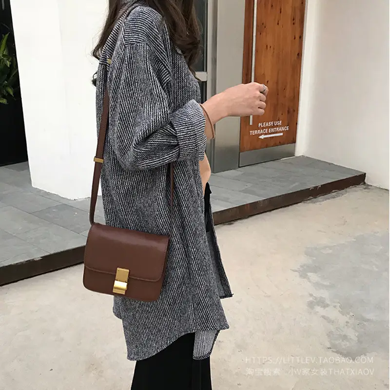 Women Corduroy Mid-Length Shirt Jacket Brown Loose Fit - Image 5