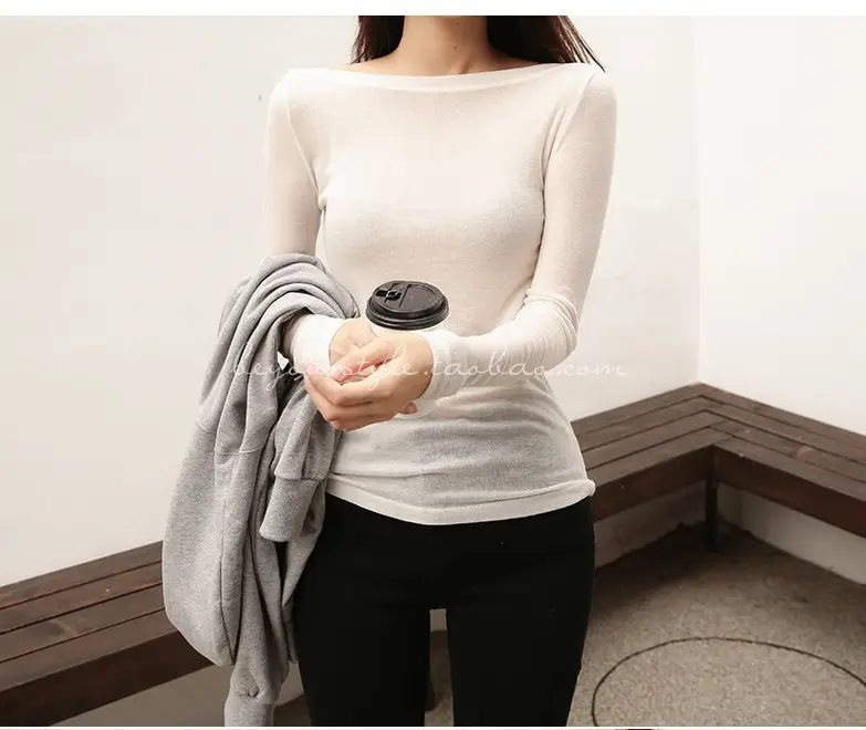 White Long Sleeve T-Shirt for Women — feature 4
