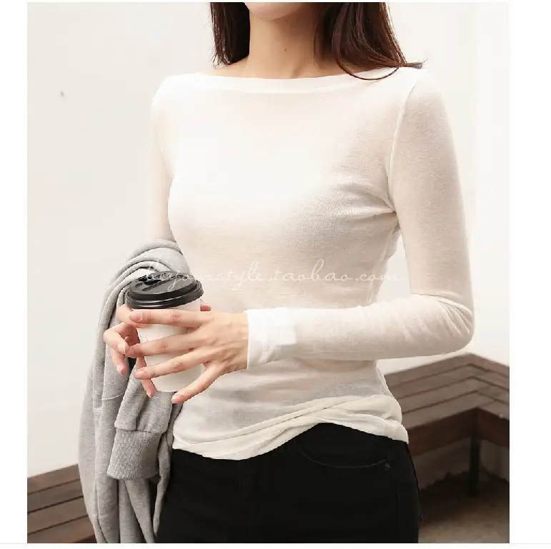 White Long Sleeve T-Shirt for Women — feature 6