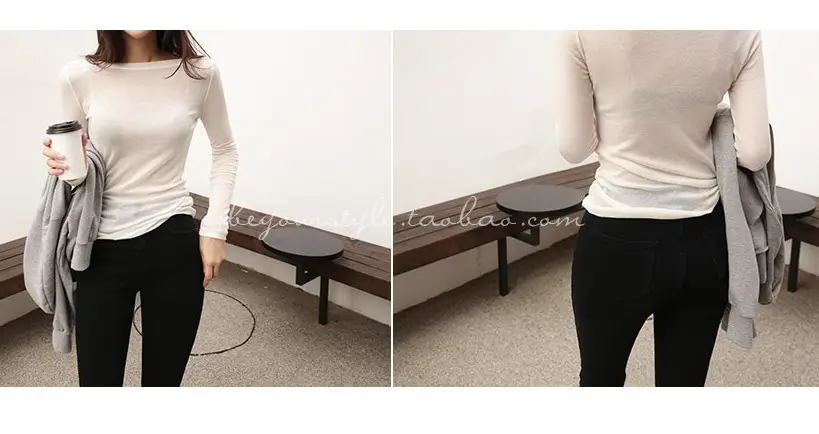 White Long Sleeve T-Shirt for Women — feature 9