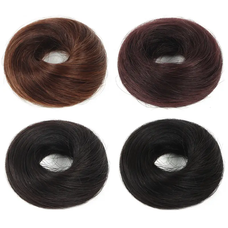 Hongxiu Preferred - Real Hair Ball Hair Circle Wig Bag Flower Bud Fluffy Natural Half Ball Hair Ornament Bun - Image 3