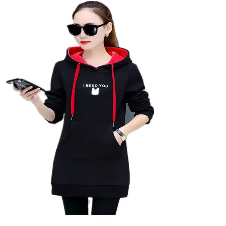 Women's Maroon Hooded Fleece Pullover with Embroidery - Image 8