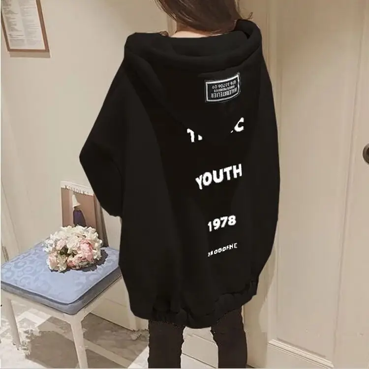 Women Fleece Hoodie Youth 1978 Spring Warm Loose - Image 5