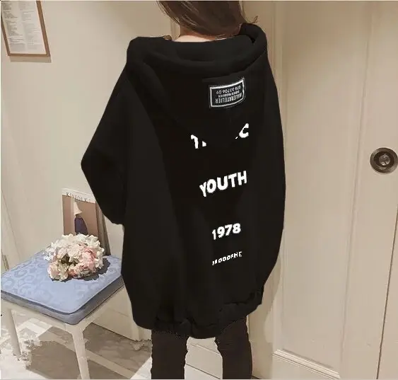 Women Fleece Hoodie Youth 1978 Spring Warm Loose - Image 2