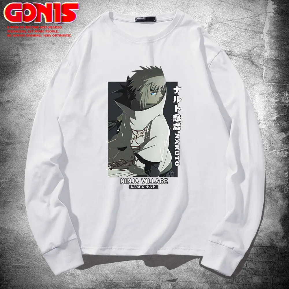 Naruto Anime Long Sleeve T-Shirt White Cotton - Image 2