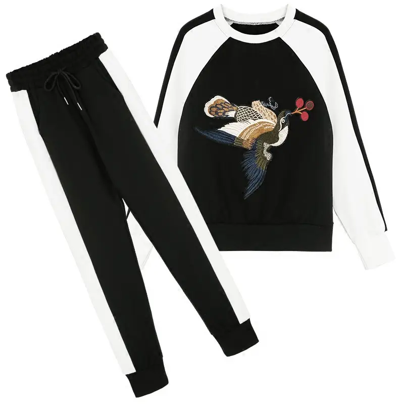 Women Korean Style Embroidered T-Shirt Set 2025 Winter - Image 6
