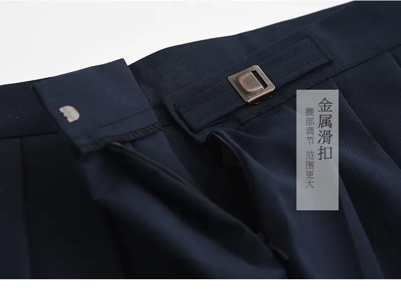 Women's Navy Blue Pleated Skirt High Waist A-Line — feature 16