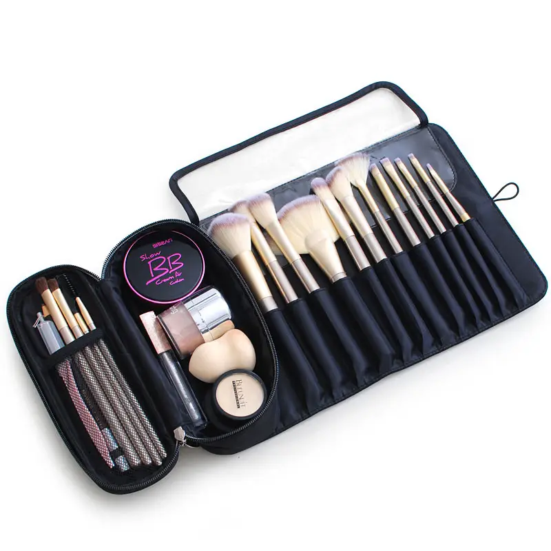 Pink Makeup Brush & Storage Bag Set