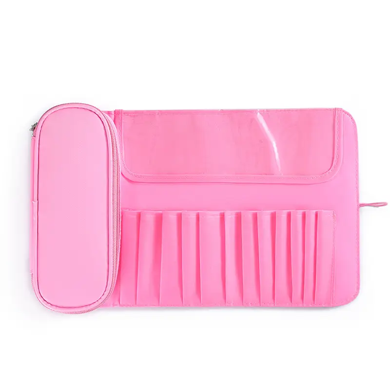 Pink Makeup Brush & Storage Bag Set