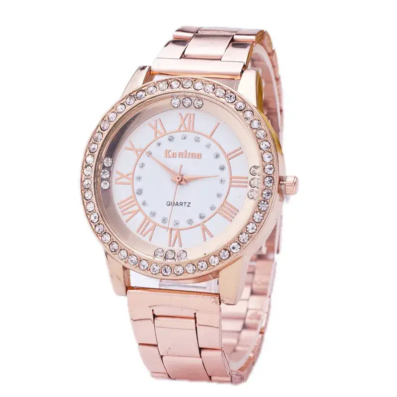 Rose Gold Three Eyes Diamond Watch for Women - Image 3