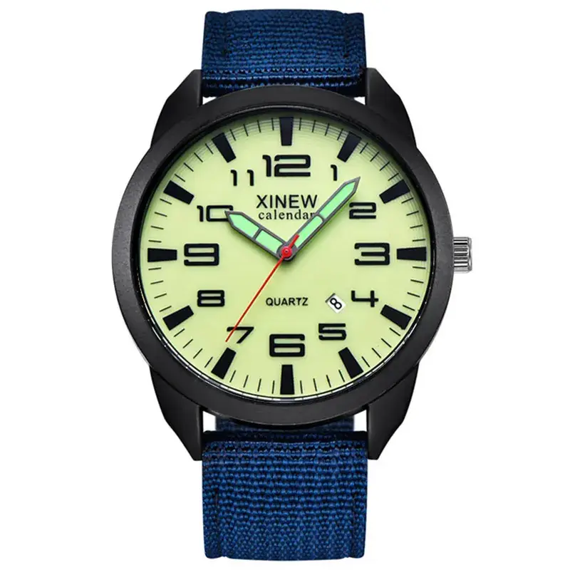 Men's Military Style Quartz Watch with Green Strap - Image 7