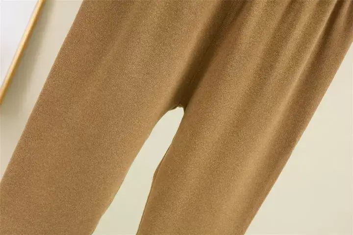 Women Warm Velvet Padded Pants Brown Winter — feature 47